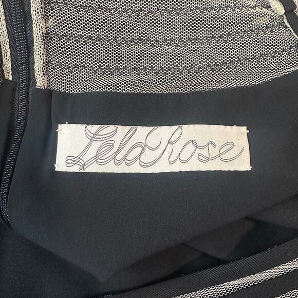 Lela Rose Silk Blend Sheath Dress Mesh Illusion Formal Cocktail Mini Knee Length - Picture 8 of 11